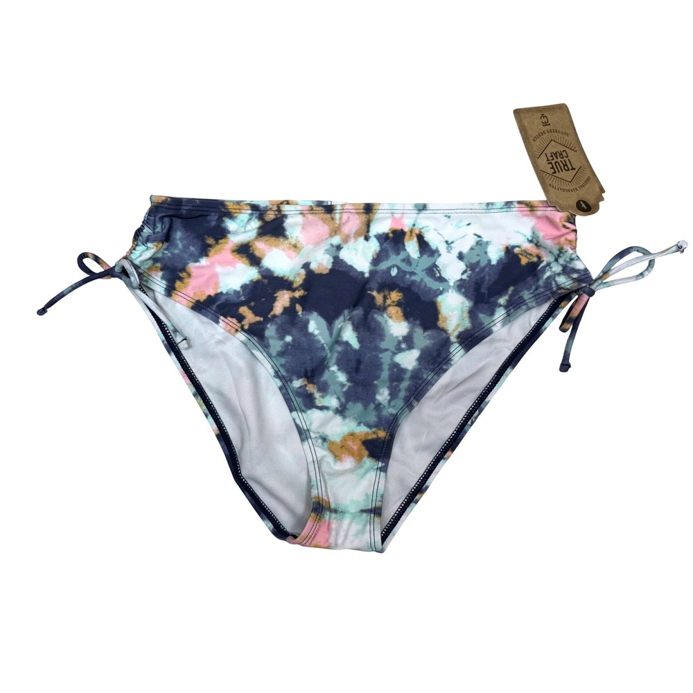 True Craft Womens Tie Dye High Waisted Bikini Bottoms Blue Pink XL TCTSP141